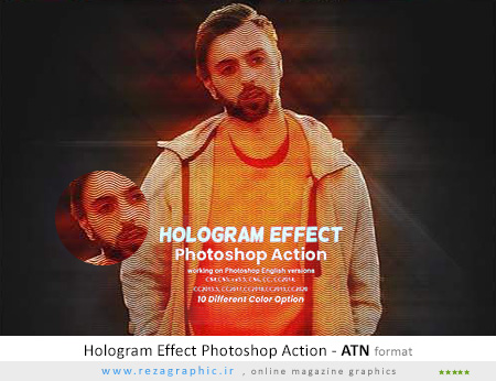 اکشن فتوشاپ افکت هلوگرام - Hologram Effect Photoshop Action
